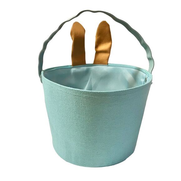 Easter Basket for Kids Bundle Canvas Bucket Grass Filler Golden Fillable Egg - Picture 3 of 11